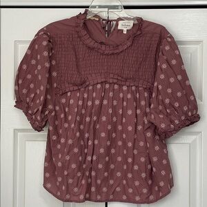 EUC bohme size XL eyelet embroidered blouse. Dusty rose color very pretty 😍